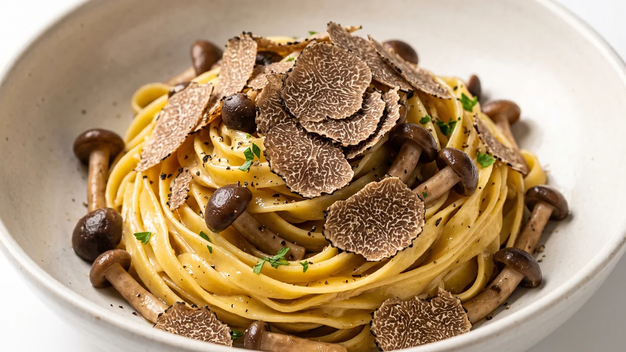 Fettuccine ai Funghi Pioppini e Tartufo Uncinato