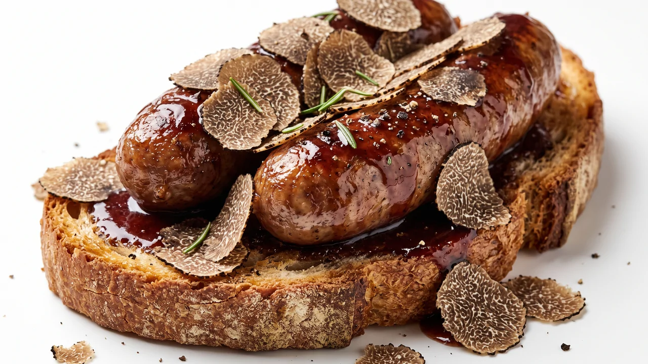 Salsiccia Nostrana al Sagrantino con Crostini e Scorzone